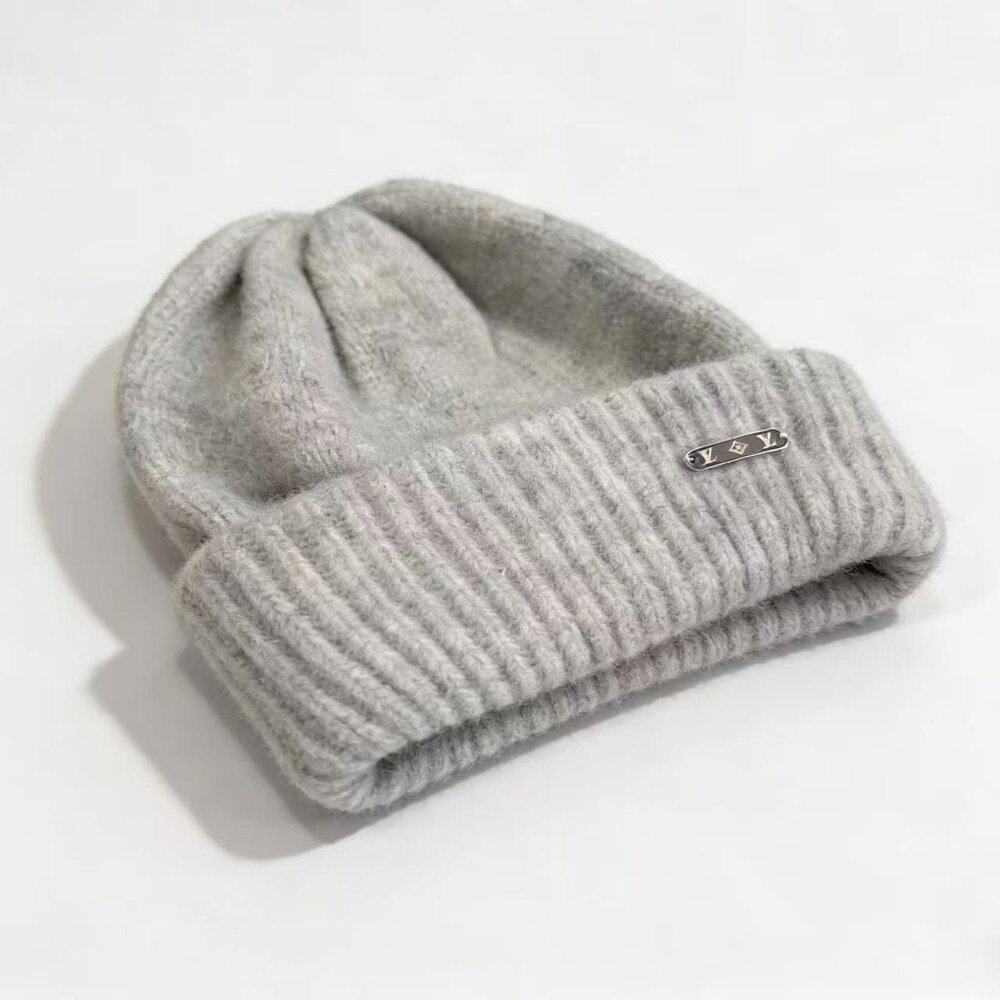 Louis Vuitton Ribbed Knit Beanie Light Grey